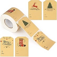 G2PLUS 300PCS Merry Christmas Paper Stickers 7.5CM * 5CM Sticky Labels Paper Seals for Christmas DIY Gift Package