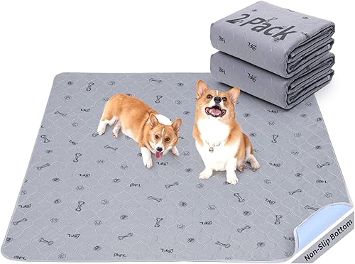 Almohadillas lavables para cachorros, paquete de 2 unidades, 41 x 41 pulgadas, almohadillas reutilizables para orina para perros, almohadillas