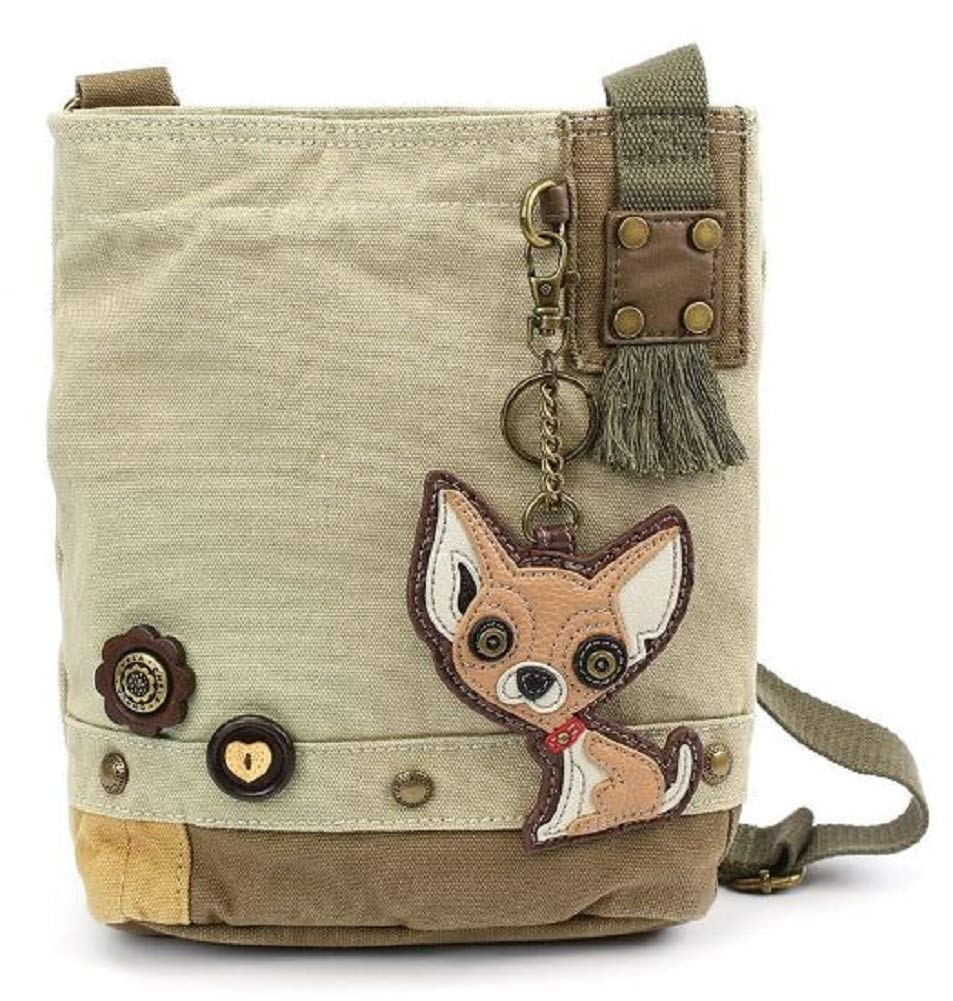 CHALA Patch Cross-Body Women Handbag, Canvas Messenger Bag Olive, Metal Charming Cross - Oliv, Medium — view 12