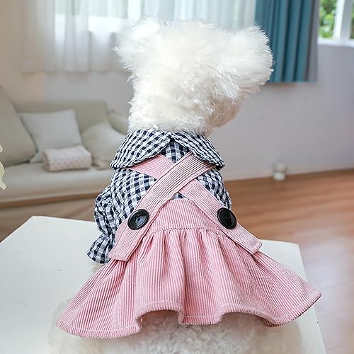 Miniatura 3 de Ropa para perro, overol elegante de verano a cuadros, camisas para mascotas para perros pequeños, lindos overoles florales para cachorros, overol