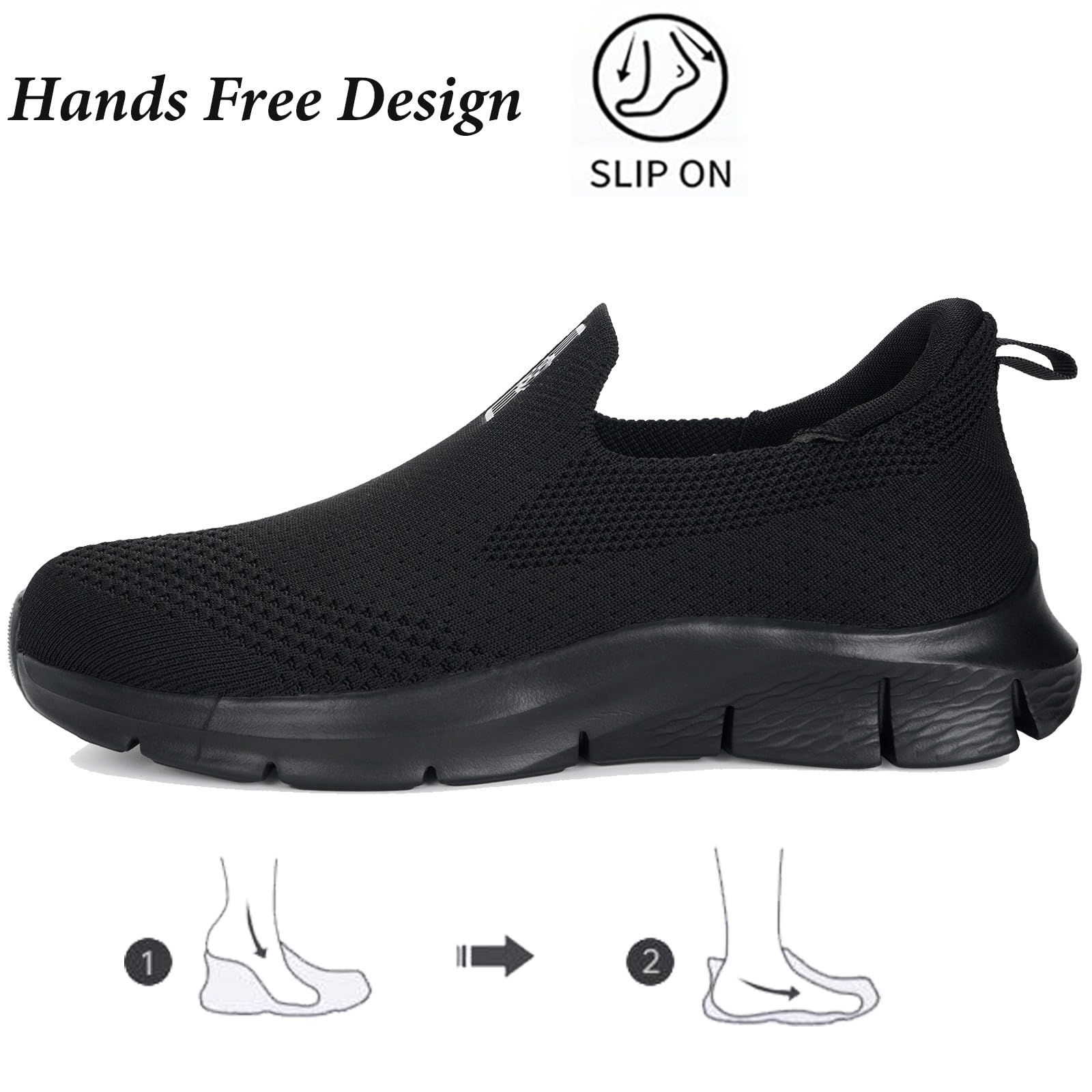 Zapatillas Casual para Hombre Mujer Slip-ins Zapatos de Caminar Deportivas Correr Tenis Sneaker Cómodas Manos Libres Sin Cordones 36-46