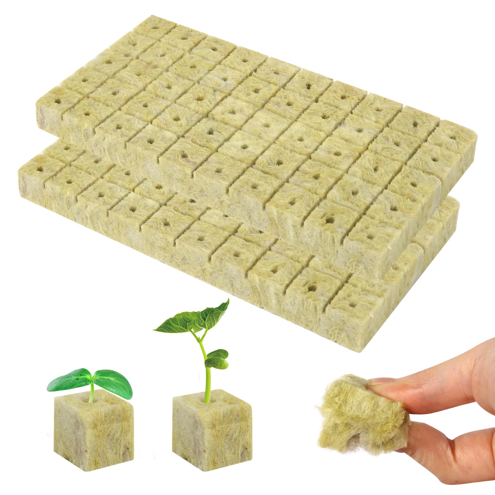 GOSHIES Steinwolle Anzucht 200 Stück Steinwolle Würfel 25x25x25 mm Rockwool Cube Anzuchtwürfel Stecklinge Anzucht für Stecklinge Anbau von Sämling Gemüse