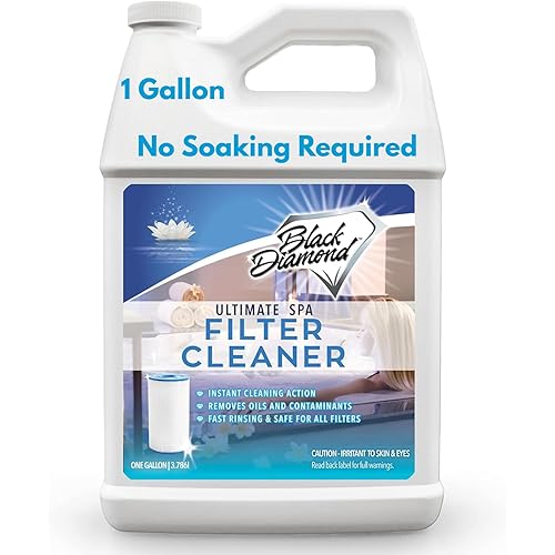 Ultimate Spa Filter Cleaner Fast-Acting Spray. Instant clean for Hot Tub & Pool Filters leaving behind no sticky residue. Prolongs filter life and pool equipment. No soaking. (1-Gallon)