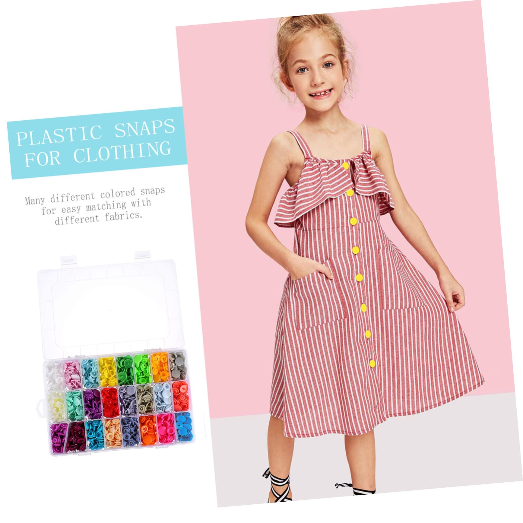 DOITOOL Botones a Presión de Resina y Plástico para Manualidades, 360 Piezas Multicolor, Broches Duraderos para Ropa, Costura y Accesorios, Uso en Camisas, Jeans y Chaquetas, Set Completo