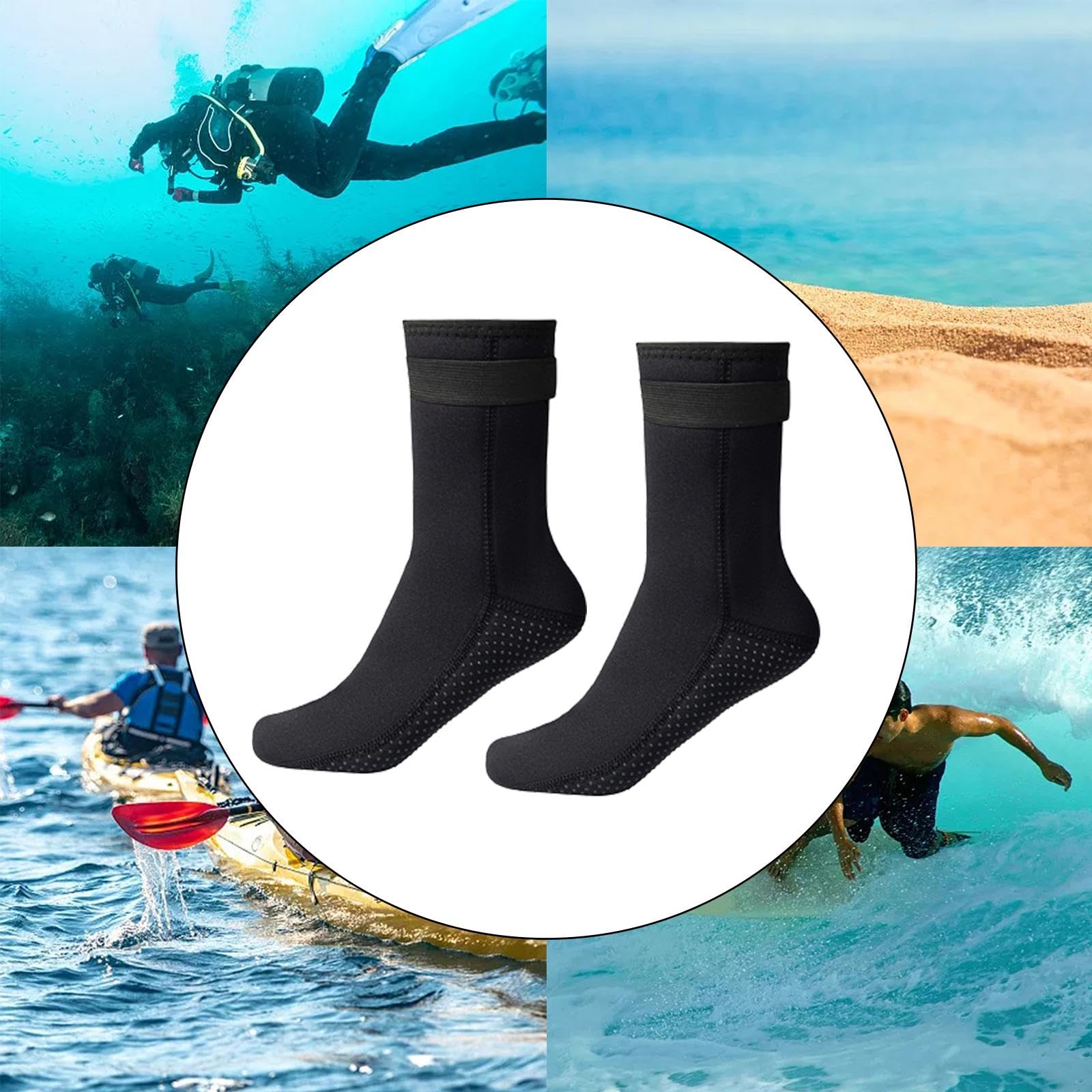 Chaussettes De Plongée Adultes - Chaudes, Imperméables, Antidérapantes - Idéales Plage Et Sports Nautiques