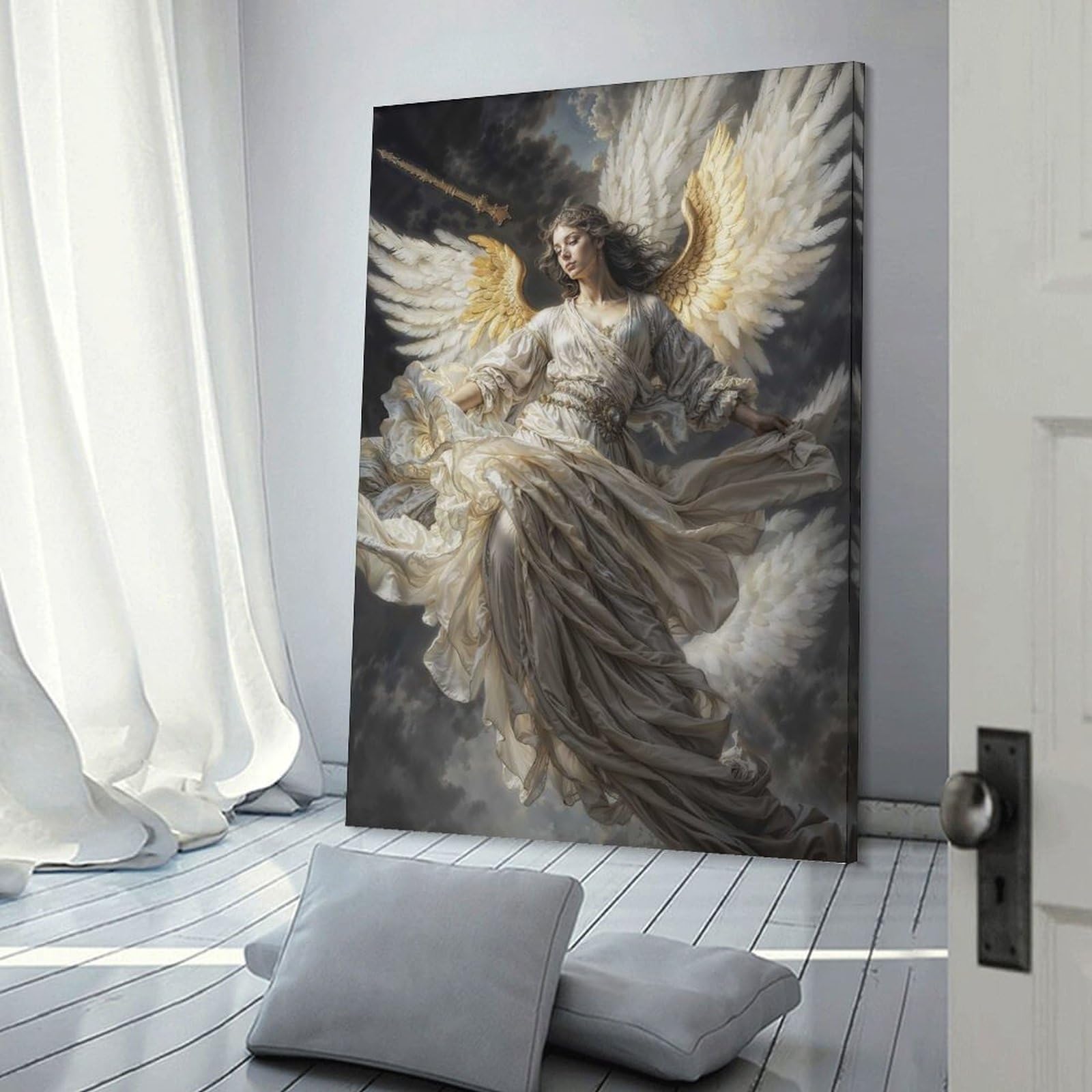 Junmoney Home Decor Wall Art Archangel Gabriel, 24x36inch(60x90cm), for New Homes, Bedrooms Or Workspaces, Home Decor Gift with Stylish Appeal