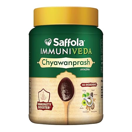 Saffola Immuniveda Chyawanprash with Ashwagandha, Giloy, Shilajit & Shatavari | Helps Boosts Immunity | Improve Strength, Stamina and Energy | 1Kg