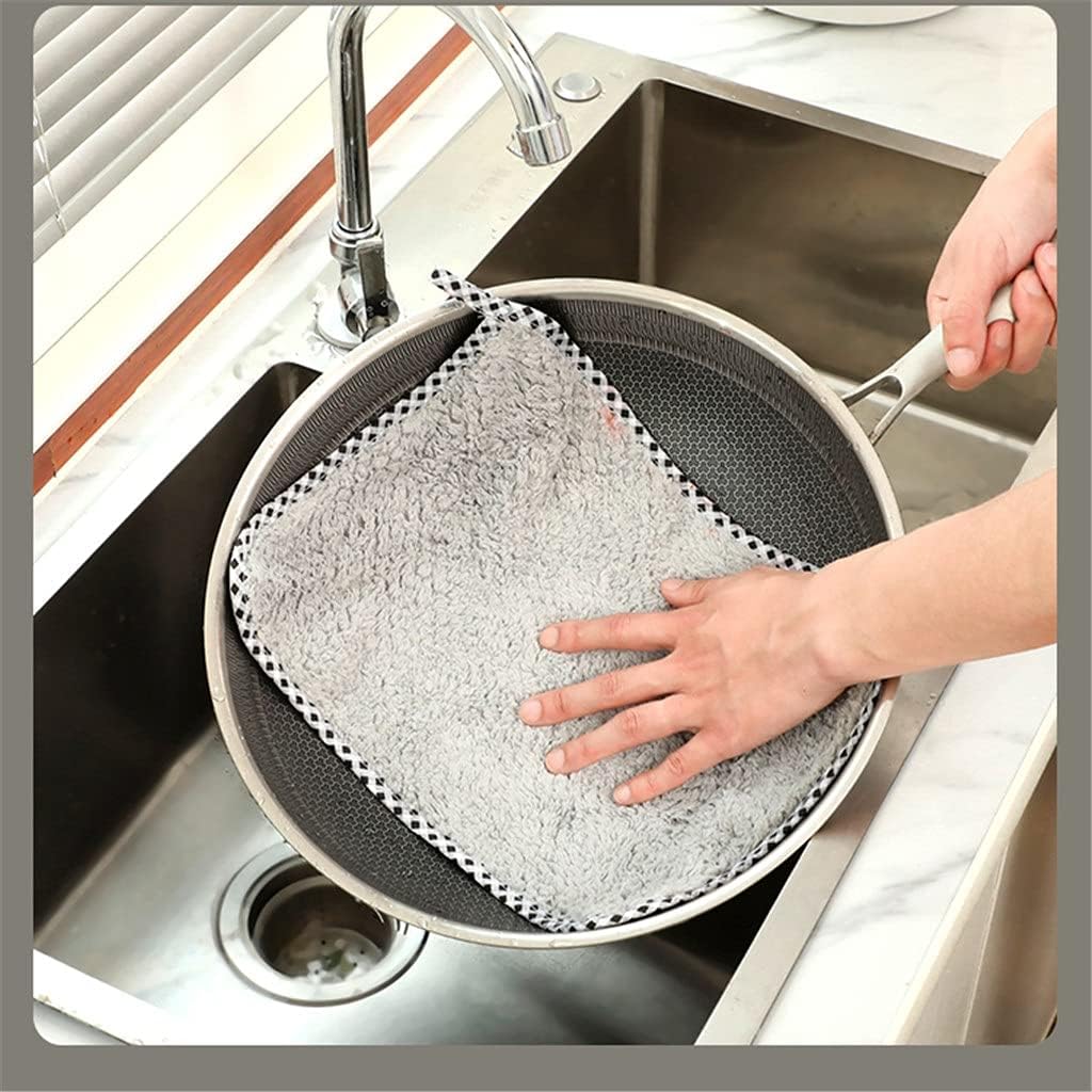 Dish Cloth, Lazy Rag, Kitchen Dishwashing Scouring Pad, Housework Cleaning, Absorbent and Non-linting Hand Towel