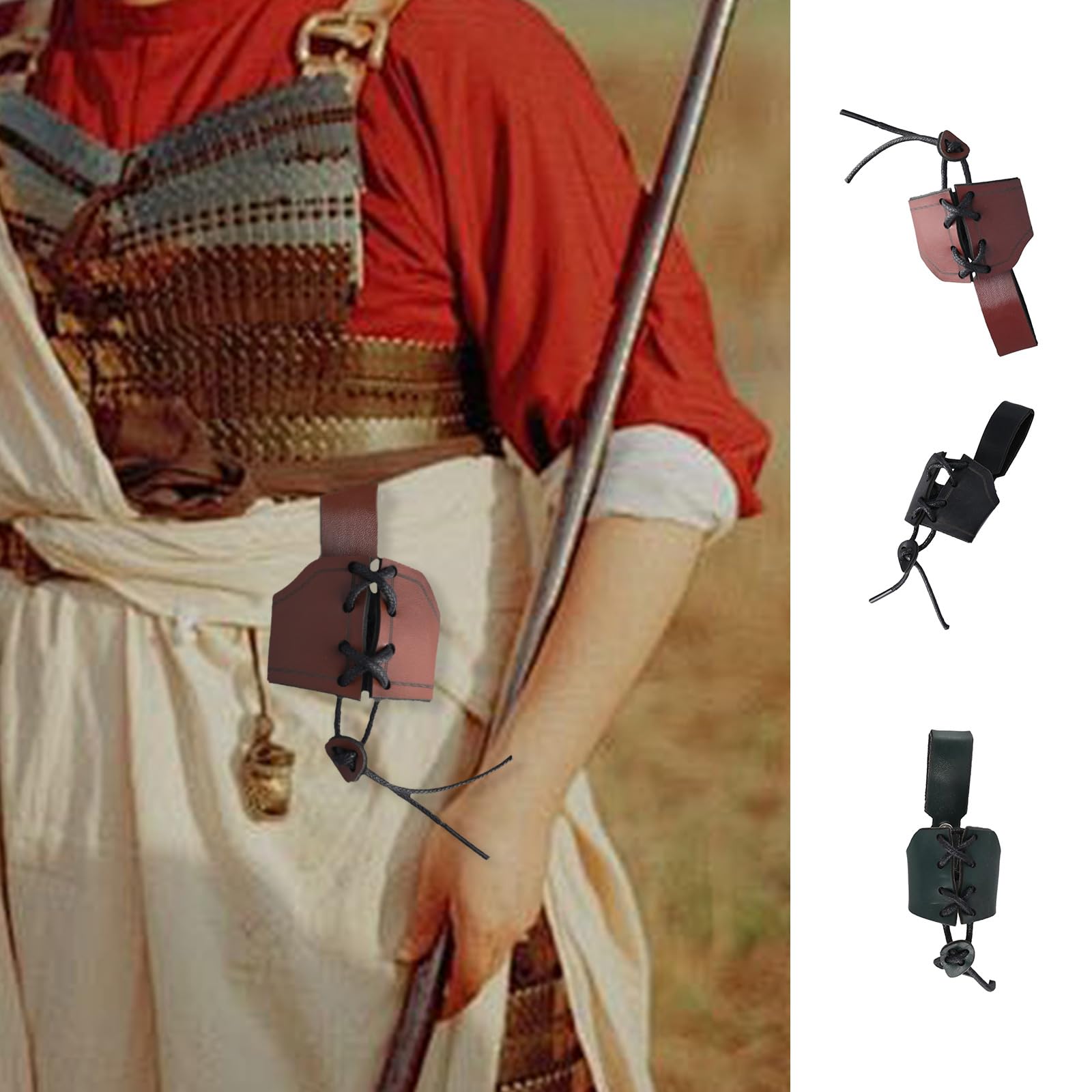 Medieval Belt Mug Holder Cup Holder Belt Drinkware Part PU Leathers Waist Bag for Men Women Medieval Belt Horn Holders