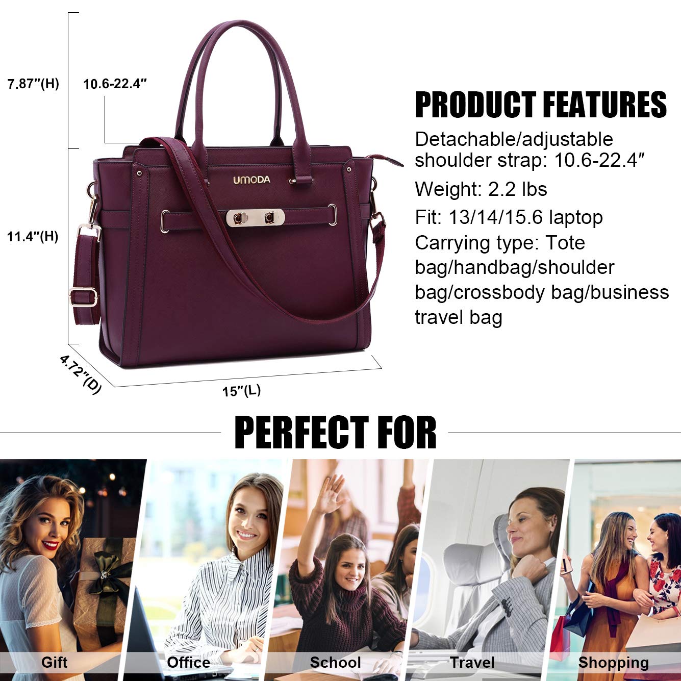 Laptop Bag,15.6-17 inch Laptop Tote Bag 