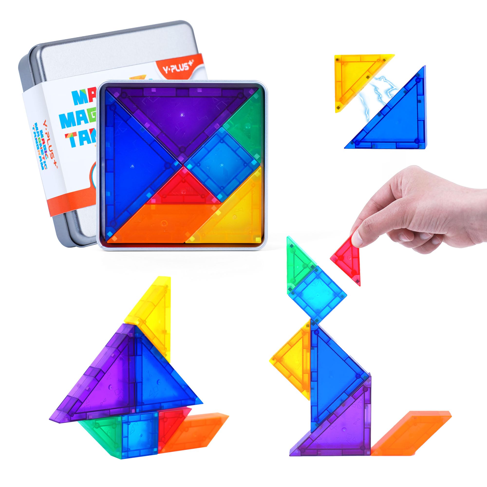 Tangram Magnético 3D Para Niños - Piezas Geométricas Con Imán, Juguete Educativo Montessori, Ideal 2-8 Años