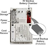 Vista 7 de Kidde Detector de monóxido de carbono, enchufe de pared con respaldo de batería de 9 voltios, pantalla LED digital - Paquete de 4