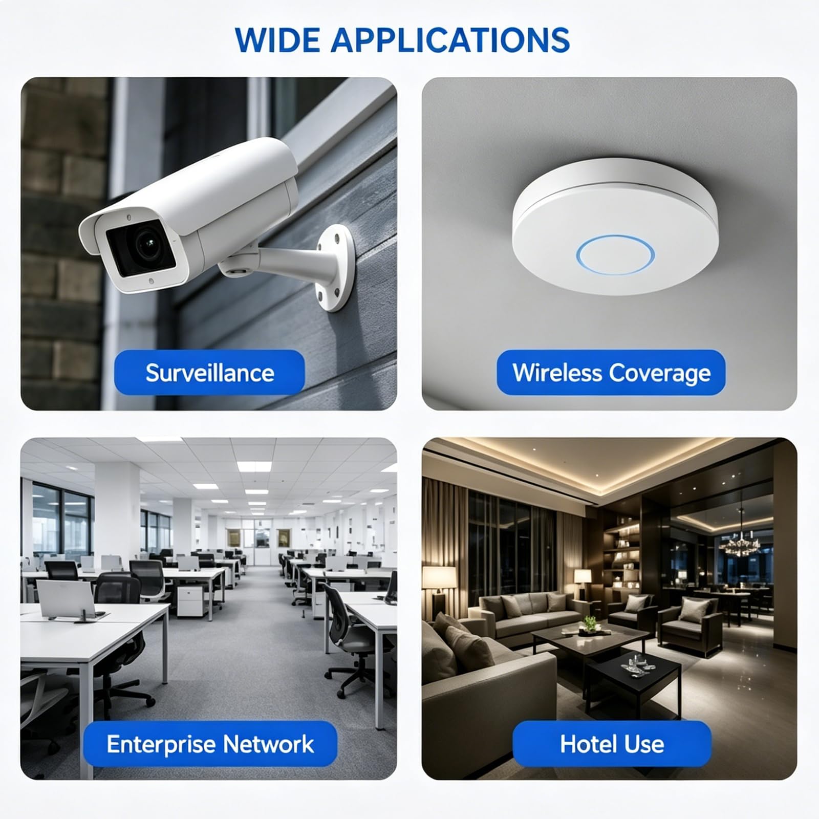 Gigabit Wtryskiwacz PoE 48 V 60 W, adapter Ethernet z 2 portami RJ-45, zgodny z IEEE 802.3af/at/bt do eero PoE 6, UniFi U6 Pro, U6 Mash Pro, G5 Bullet, Reolink RLC-810A/820A kamera IP, bezprzewodowy