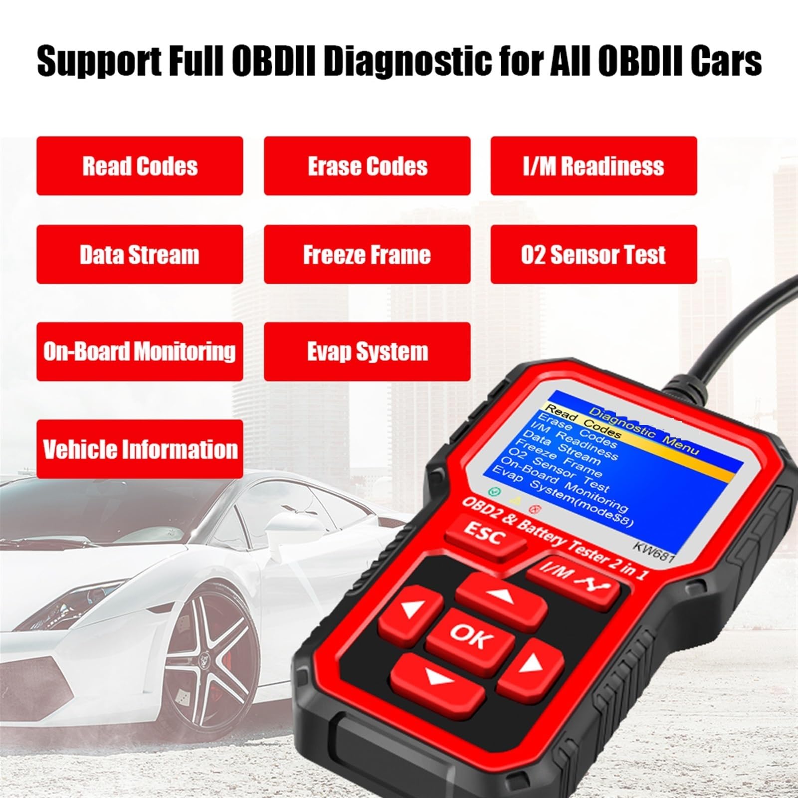 Tester batteria auto Strumento Diagnostico Automatico Del Tester Della Batteria Del Motociclo Automobile 6V 12V 2 In1 2000 Scanner Del Lettore Di Codice Automatico Di CCA Estrema precisione e sicurezz