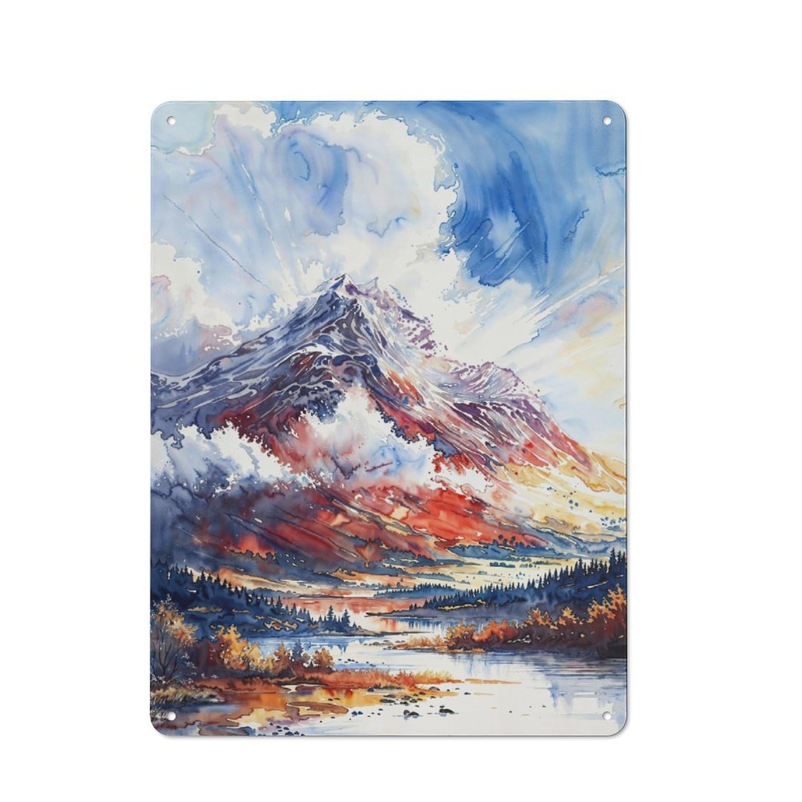 Junmoney Mountain Majesty Retro Metal Wall Sign 40X30cm With For Bar Or Restaurant, Gift Idea For A New Home And Metal Sign Collection
