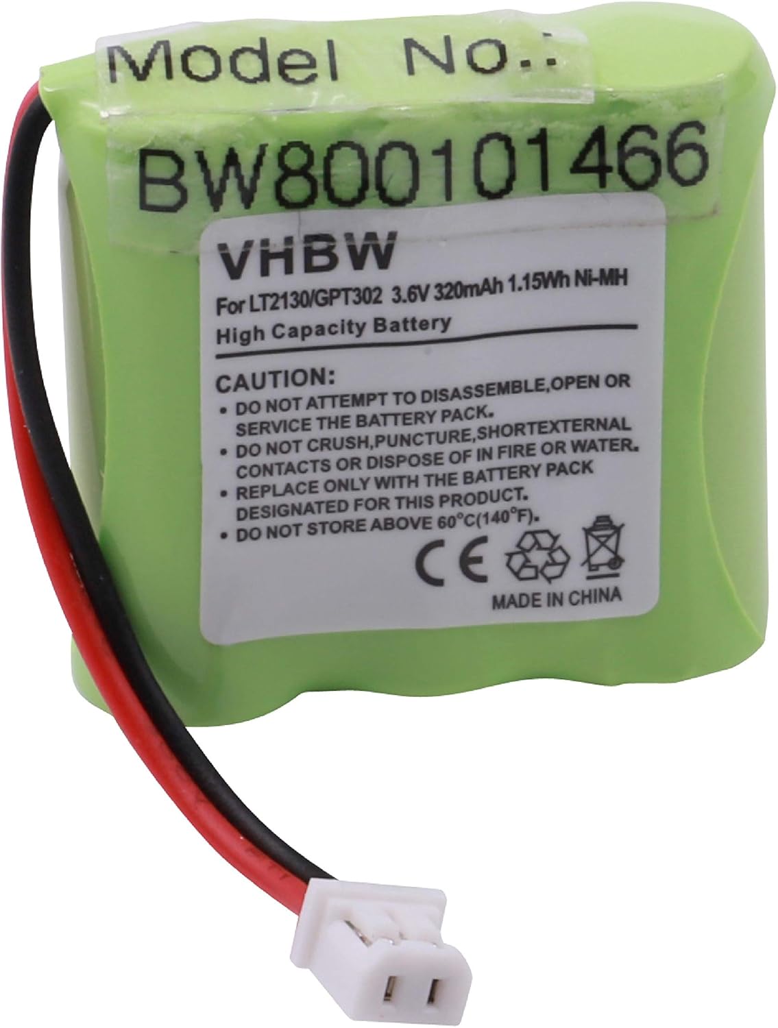 vhbw NiMH batería 320mAh (3.6V) para teléfono inalámbrico Sagem D10T y LT2130.