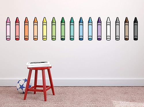 Miniatura 3 de Juego de 15 calcomanías de pared de tela de crayón de alta calidad, reposicionables, reutilizables, no tóxicas.