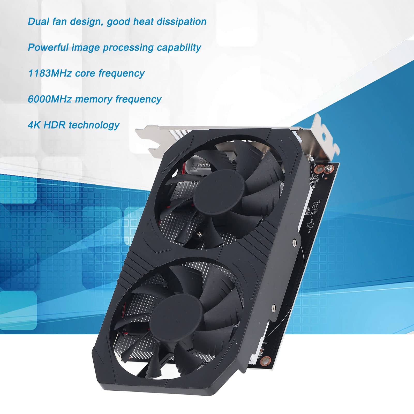 Septpenta Scheda Grafica, Scheda Grafica con Memoria Video Rx550 4GB Gddr5 (128Bit), Clear Display, Design a Doppia Ventola, Interfaccia PCI Express 3.0, Scheda Grafica per Computer da Gioco