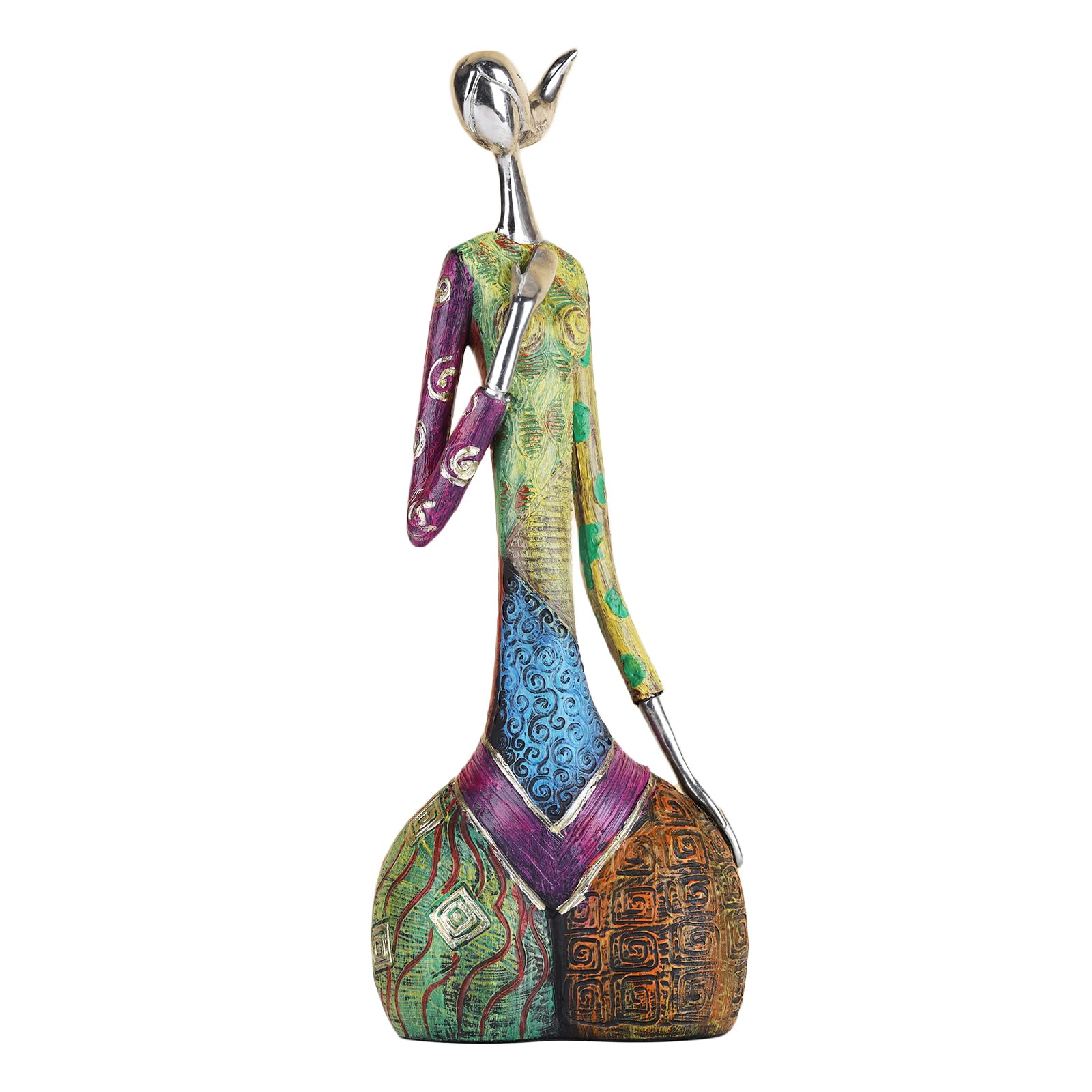 ZHANYUN Esculturas de arte abstracto, estatua de mujer, esculturas y figuras femeninas, figuras coloridas de estatua femenina, esculturas abstractas para mujer, hogar, sala de estar, oficina, mesa,