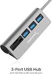 SABRENT USB C hub 3.2x1, USB-C Adapter with 3 Port USB hub | SD Micro SD Card Reader, multiport USB Splitter, Multiple USB hubs Fast Data Transfer, Docking Station for PC Laptop MacBook Mac, etc.