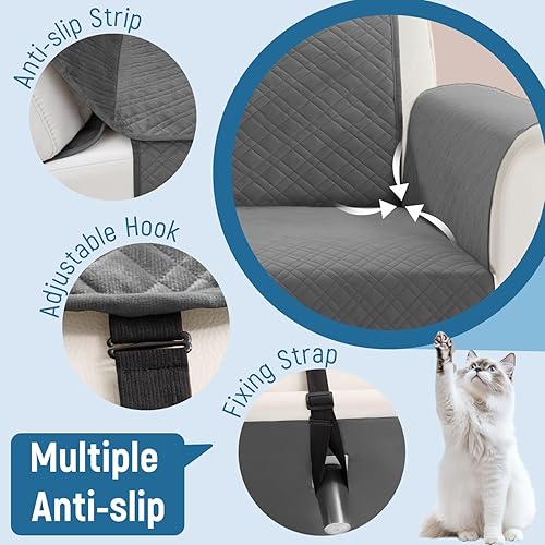 Miniatura 3 de Funda impermeable en forma de L para sofá seccional, funda acolchada de terciopelo para sofá esquinero, en forma de L, protector de muebles con