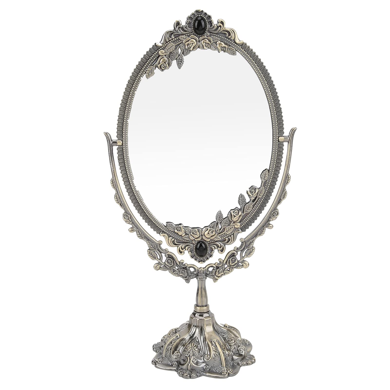 Espejo de Maquillaje Vintage Gótico - Aleación de Zinc Doblable Lateral (Small)