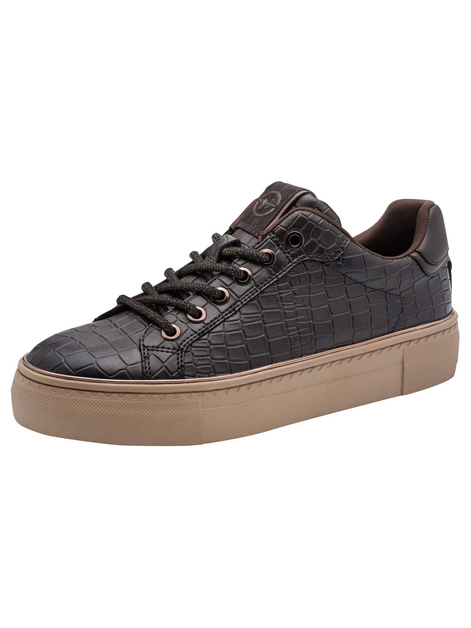 Tamaris Women's Low Flat Trainers, Brown (Mocca Croco), 41