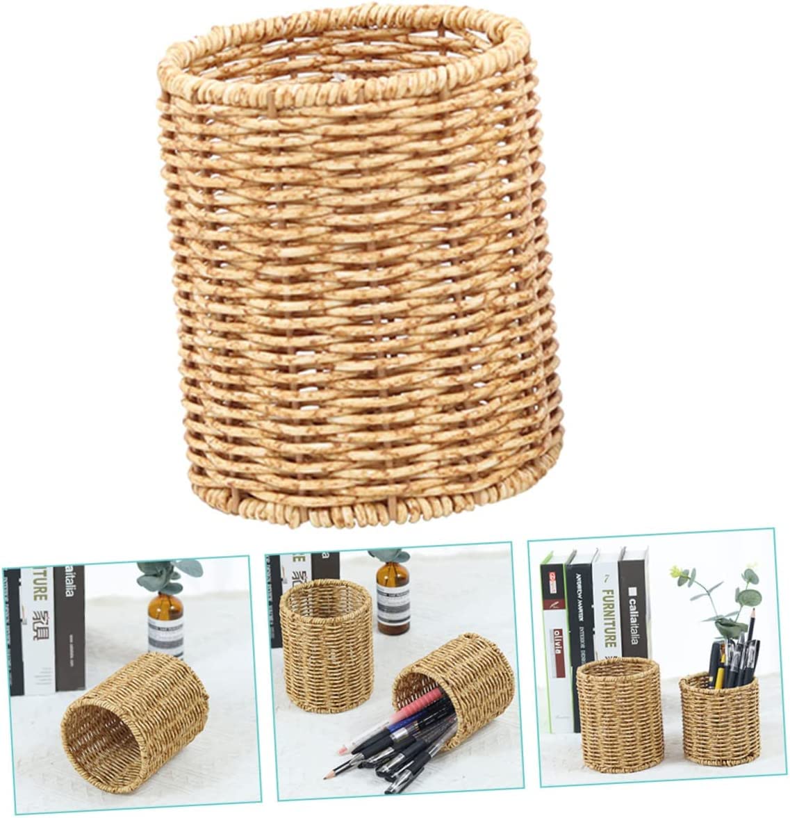 Porte-stylo Pot à crayons Fournitures de bureau Organisateur de stockage Conteneur 4pcs Porte-stylo Rond Bureau Table Pot Art Maquillage Pinceau Pot Stylo Tasse Bureau Stylo Organisateur Trousse Litté