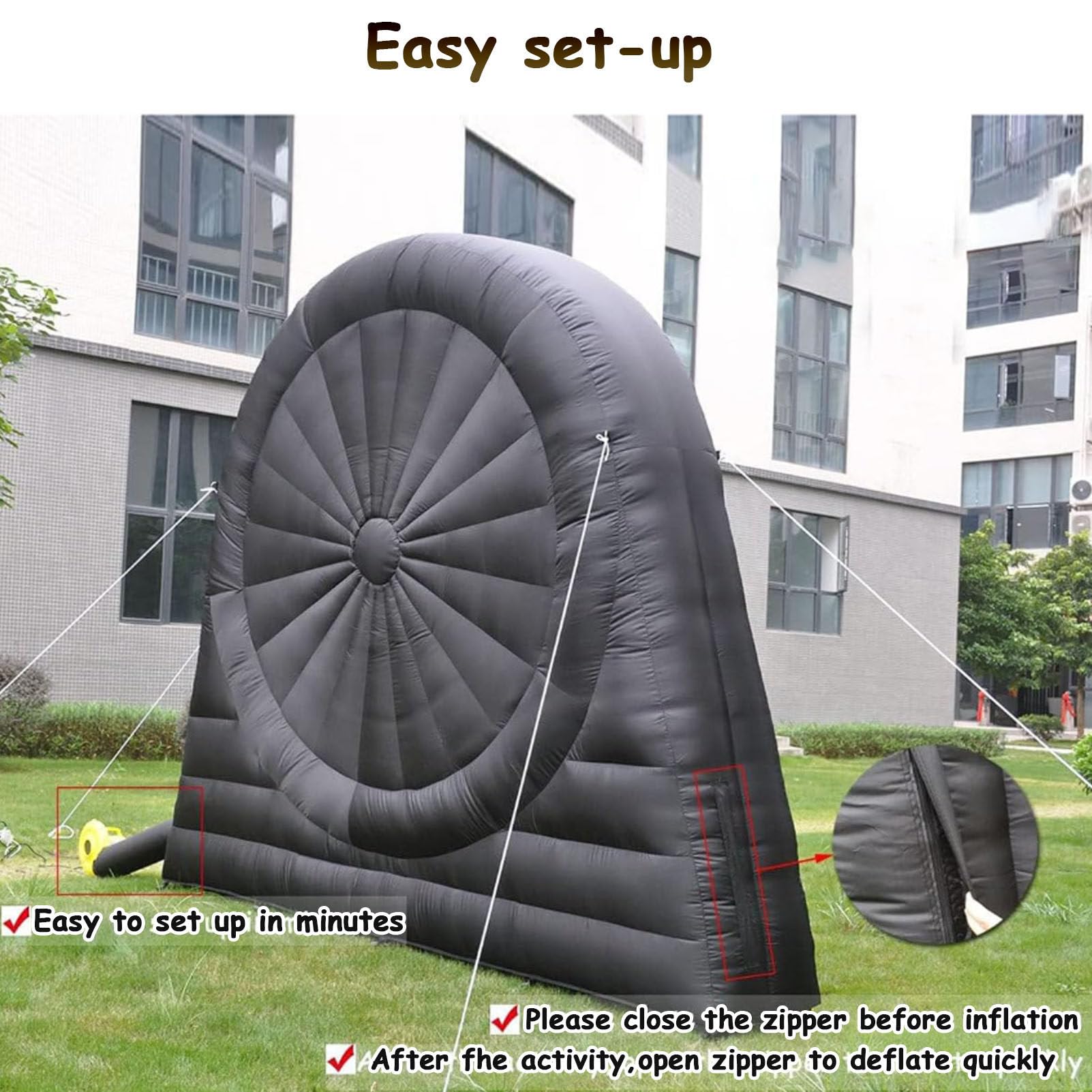 Diana de fútbol profesional para exteriores, diana inflable de alta adherencia con soplador de 370 W y 8 bolas, juego de dardos gigante para patios y fiestas, juego deportivo impermeable,4m