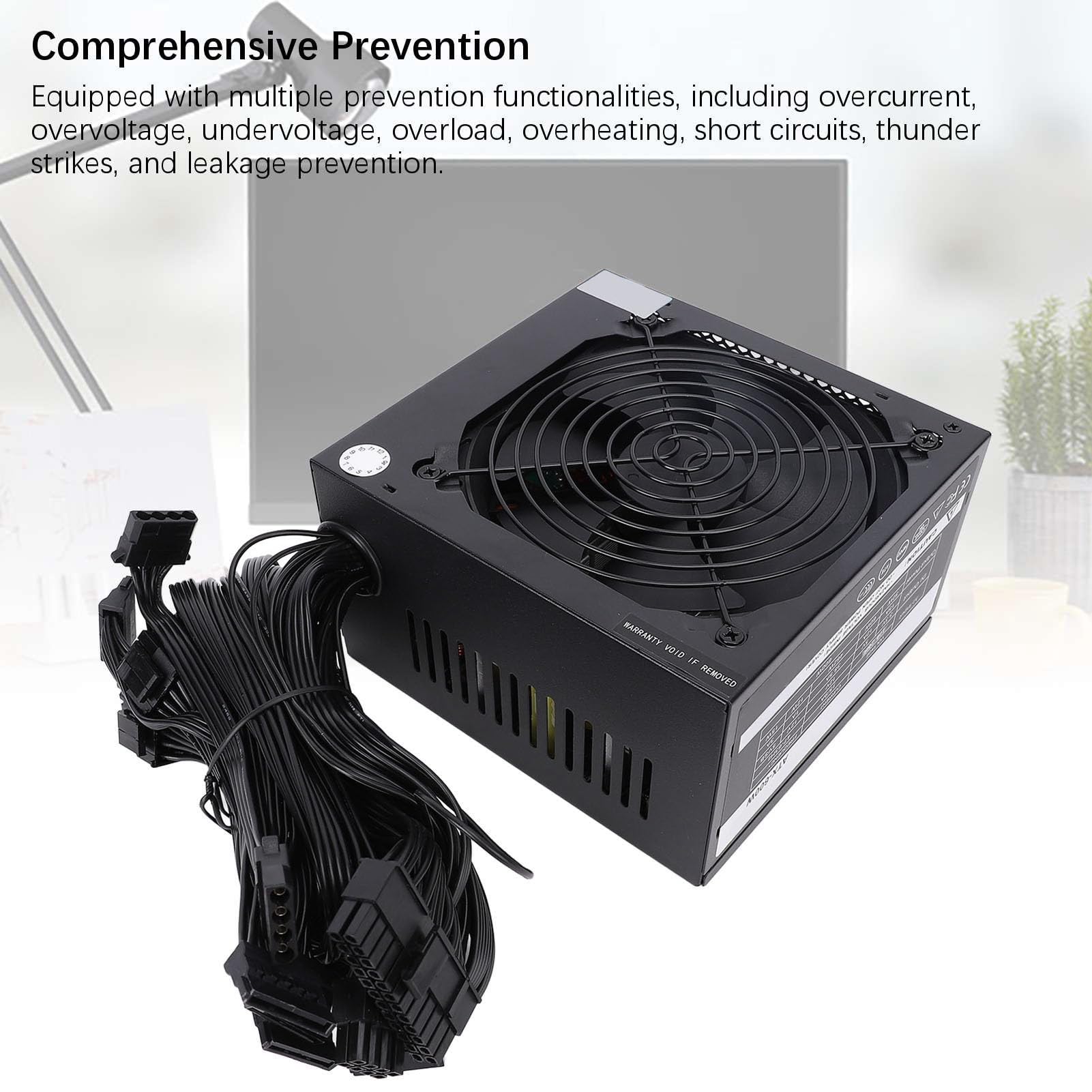 Generic Zasilacz Jednokierunkowy 12 V ATX ​​Inteligentna Kontrola Temperatury dla Entuzjastów Gier Czarny