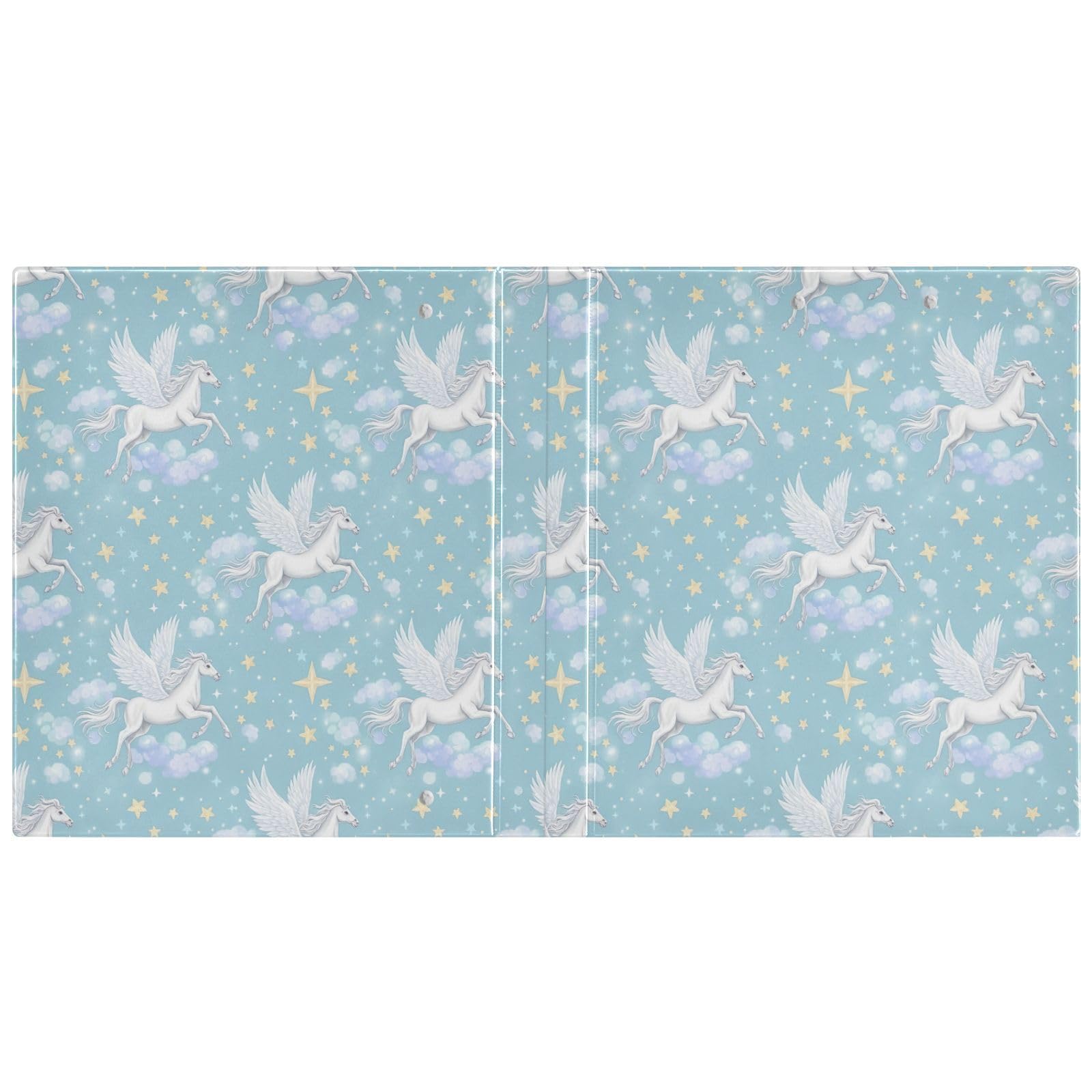 Carpeta de 3 anillos de 1.5 pulgadas, color azul pastel, carpeta de anillos en D, paquete de 2 | Con portapapeles y bolsillos, para escuela, universidad, oficina