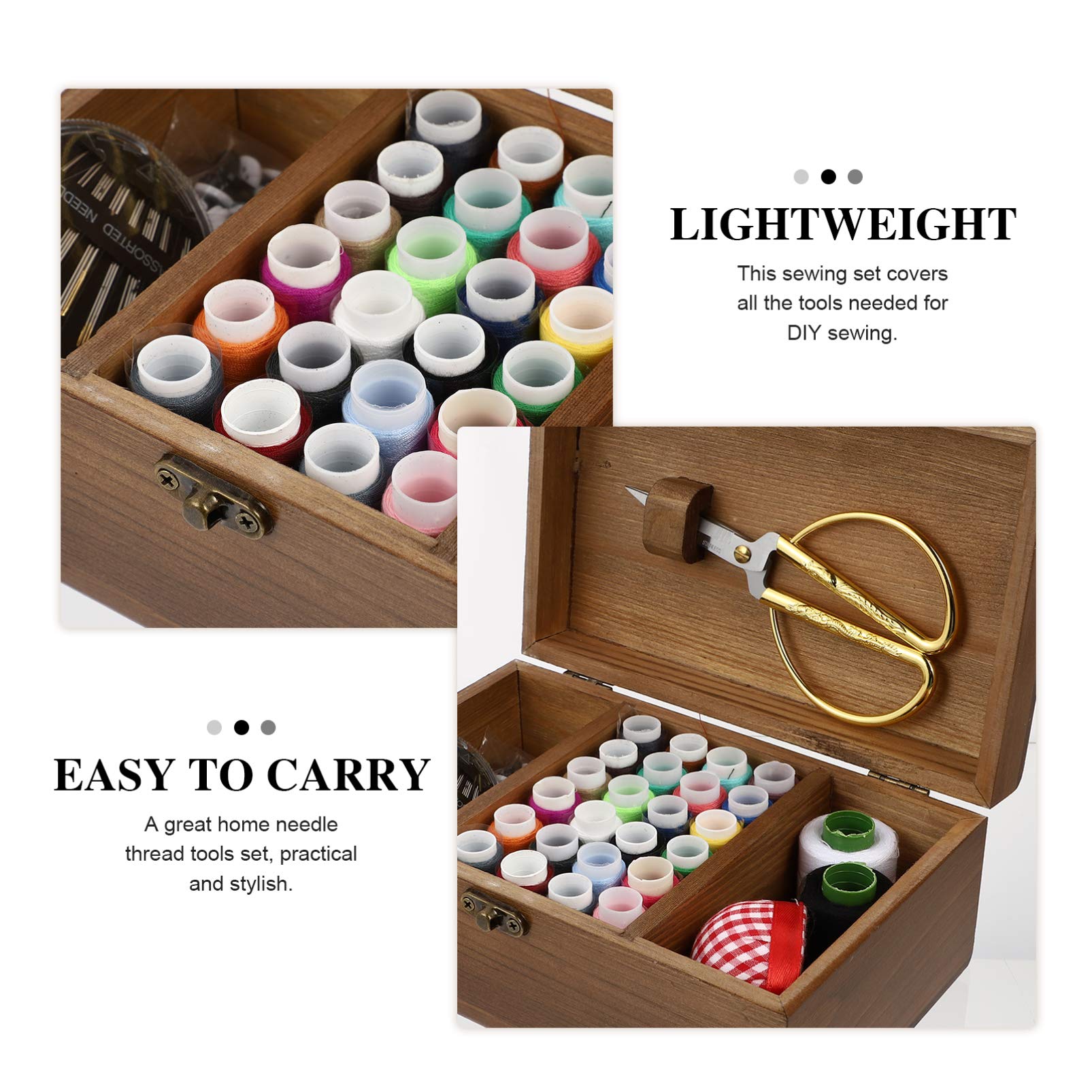 Cabilock Kit Di Aghi e Filo Per Cucito Accessori Per Cucito in Scatola Di Strumenti Per Cucire Borsa Per Ago e Filo Strumenti Per Cucire Fai Da Te