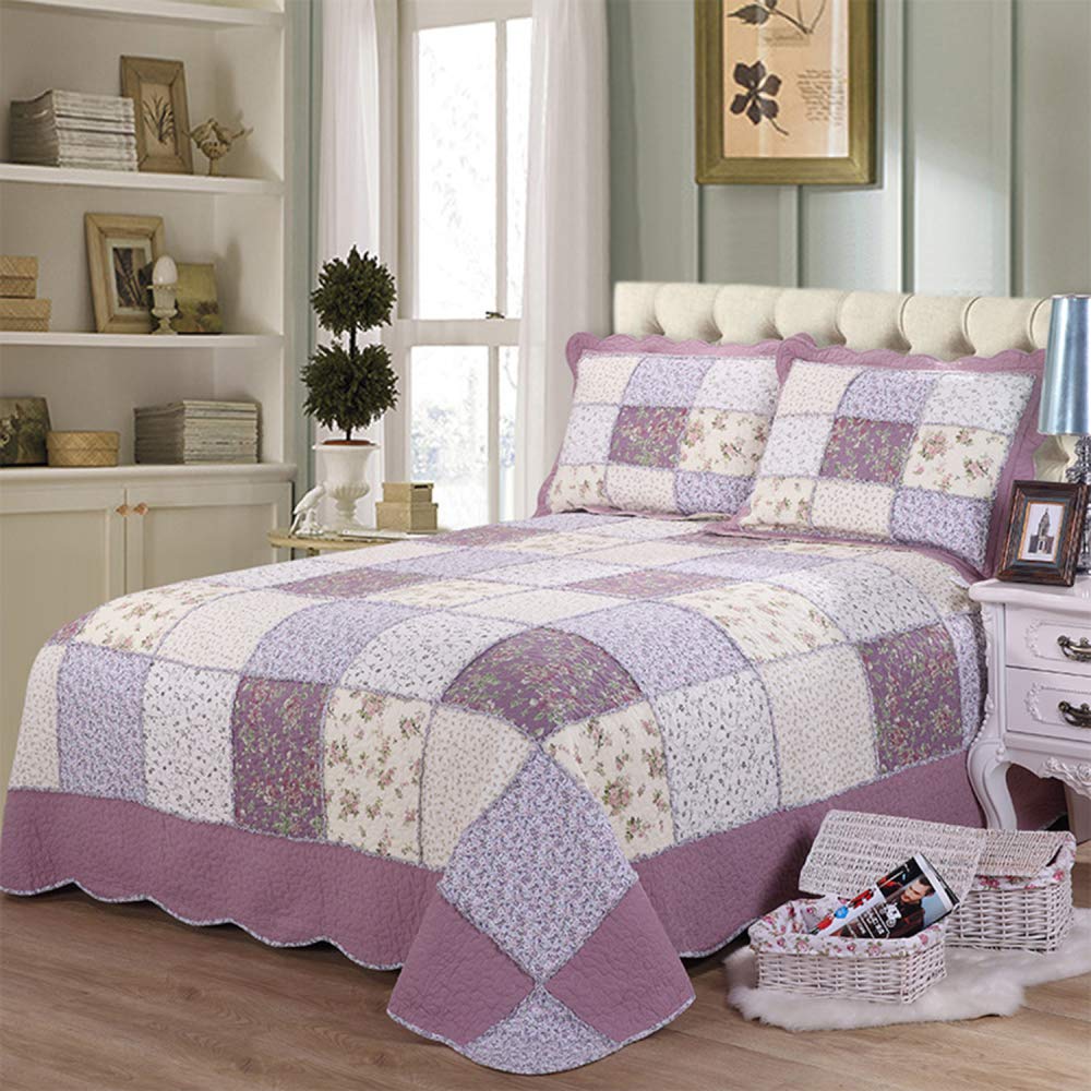 Couvre-lit matelassé de luxe 230x250 en coton boutis élégant pour lit 2 personnes