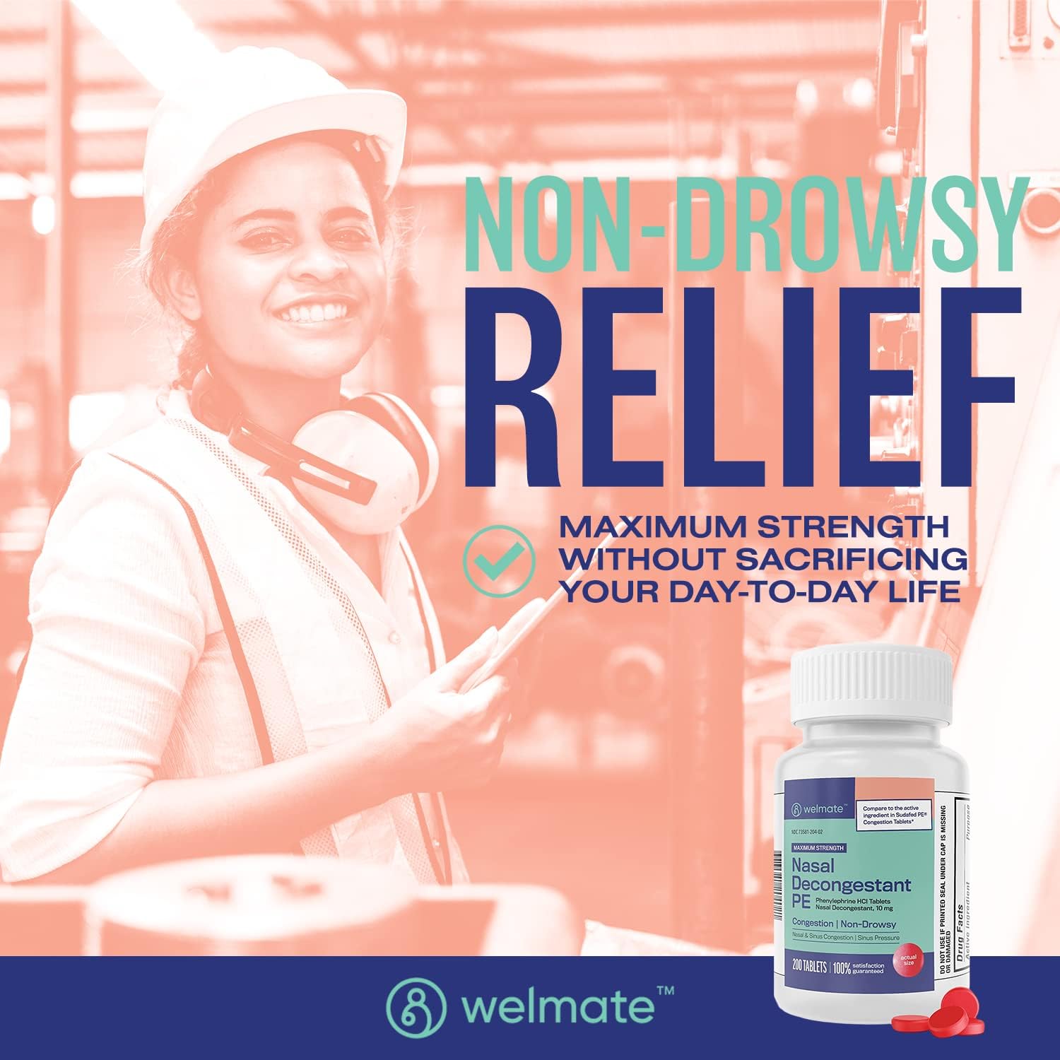WELMATE Respiratory Relief Bundle: Maximum Strength Guaifenesin 1200 Mg Mucus Relief (100 Bi-Layer Tablets) + Phenylephrine HCl 10 mg Nasal Decongestant PE (200 Tablets) Sinus, Cold & Allergy Support