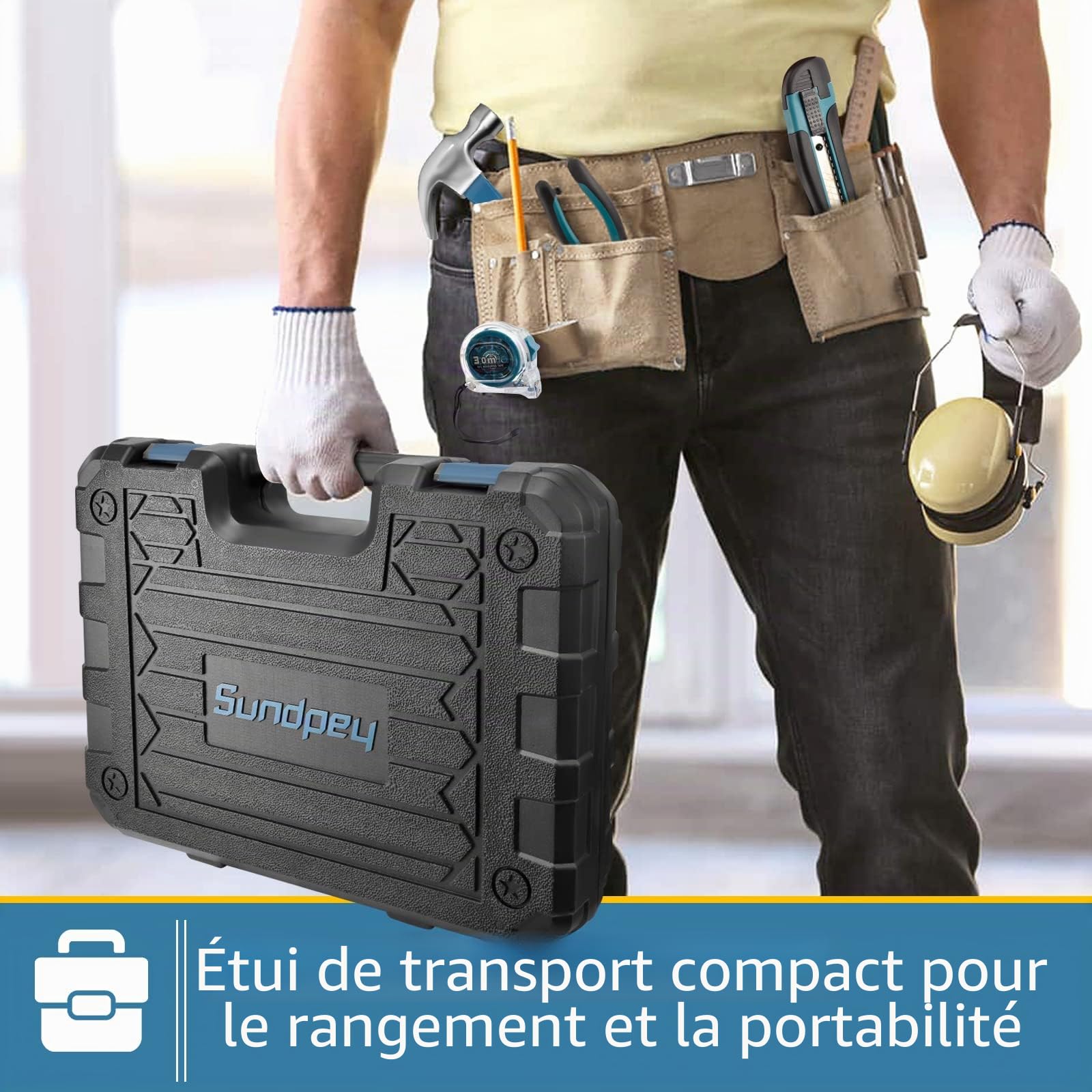 Sundpey Malette à Outils 148 Pièces - Caisse à Outils Complète Portable avec Tournevis et Pinces - Kit d’Outils Idéal pour Maintenance Quotidienne à la Maison ou au Garage Bleu