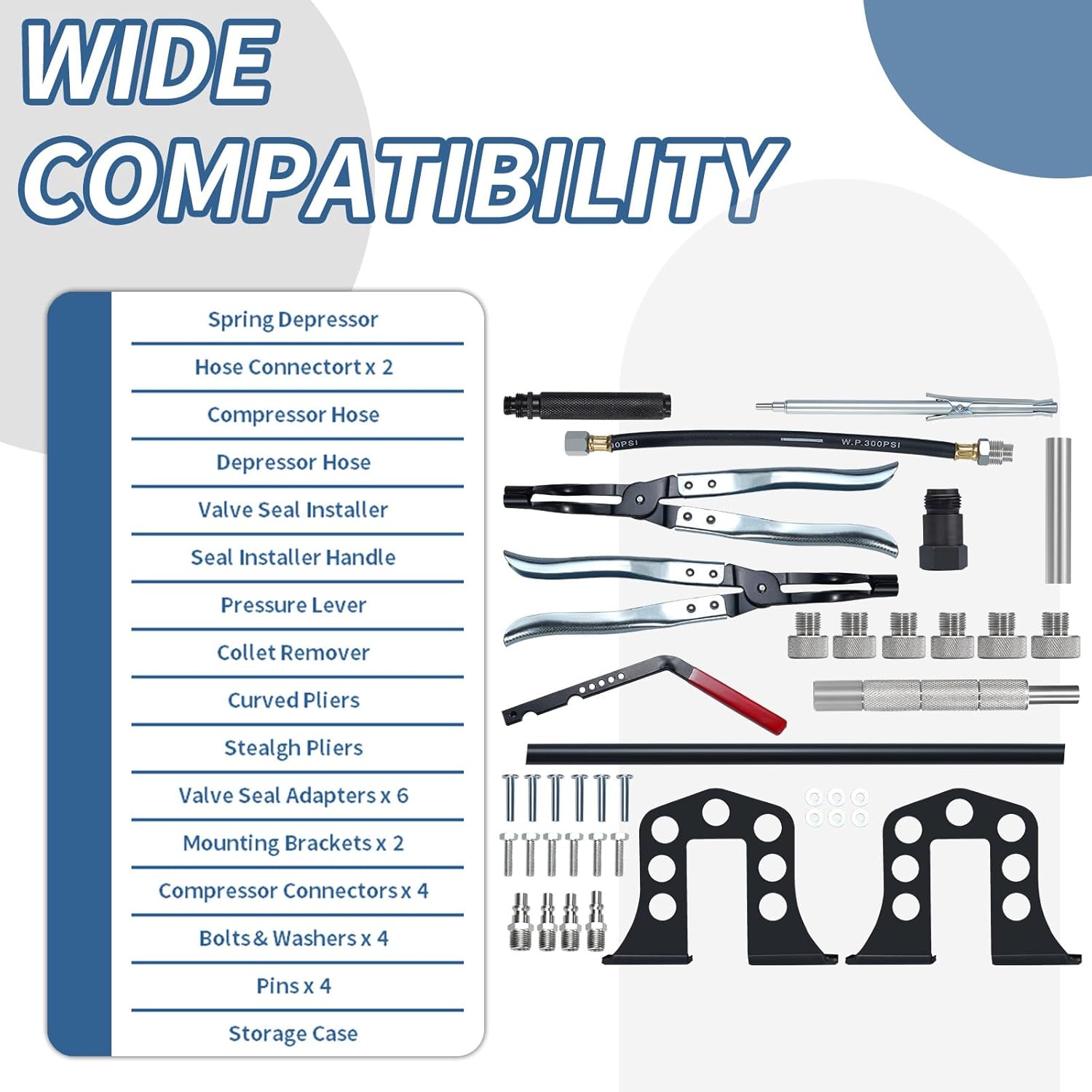Valve Spring Compressor Universal Overhead Engine Valve Spring Compressor Cylinder Head Service Set OHV OHC Compressor Tool Valve Spring Compressor Remover and Installer