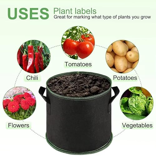 Miniatura 4 de Paquete de 5 bolsas de 1 galón de tela no tejida gruesa resistente para vegetales, flores, plantas, con asas