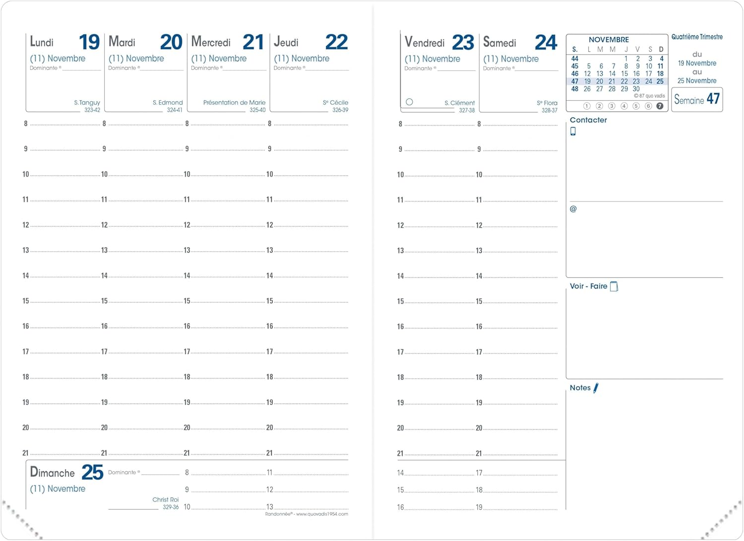 Quo Vadis Randonnee Diary Refill 2019