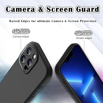 Liquid Silicone Case for iPhone 11 Pro Max Case, Gel Rubber full Protection, Soft Ultra Slim Protective Shockproof Phone Case, Anti-Scratch Microfiber Lining, 6.5 Black
