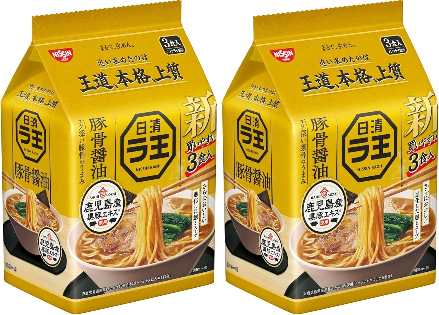 Nissin Raoh Ramen Japonés Instantáneo Sopa Tonkotsu Shoyu - 6 Porciones (2 x 3)
