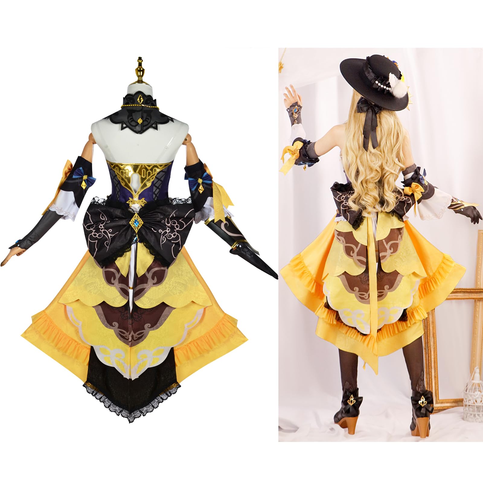 Amazon.co.jp: [Plazhen] 原神 ナヴィア コスプレ衣装 帽子付き 15点 
