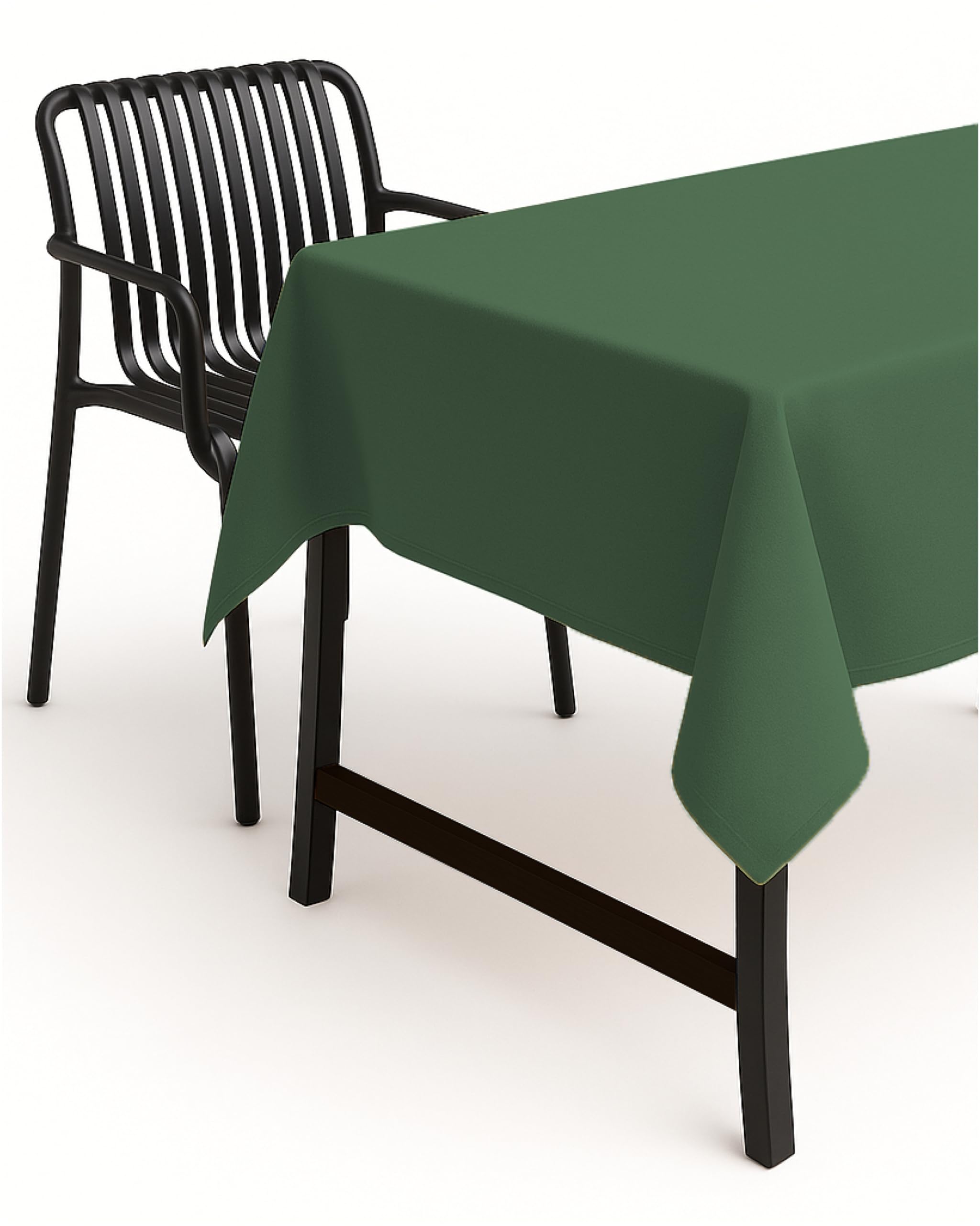 Texpot Dunkelgrün Textildepot24 Garden Tablecloth, Linen Look, Lotus Effect Fabric, Stain Protection, Non-Iron, Dark Green, 130 X 220 Cm Oval