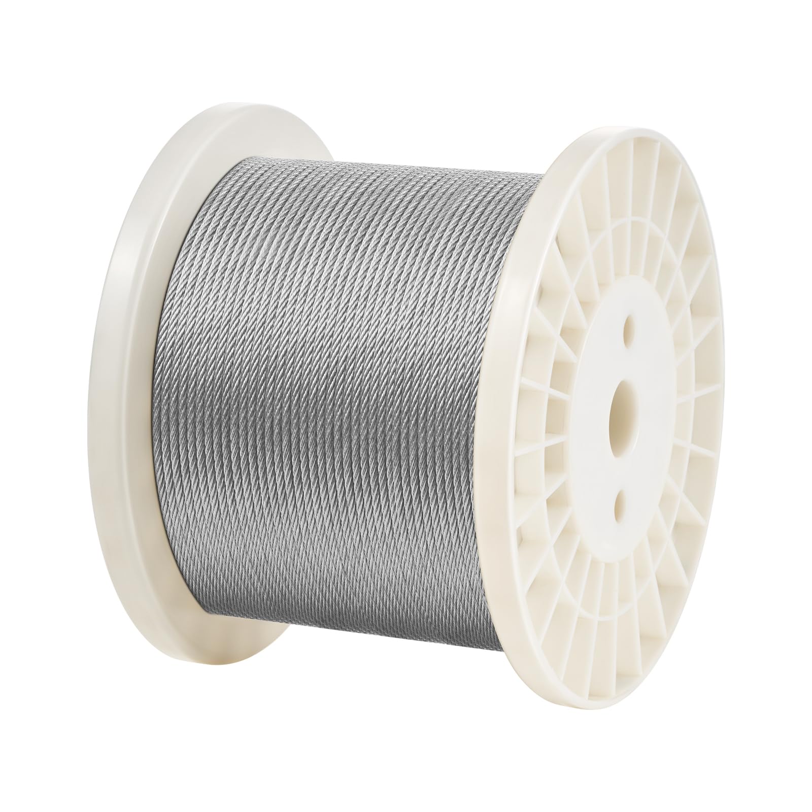 VEVOR Câble Acier Inoxydable, 3,18 mm x 305 m, Câble Métallique Inox 316 Tressé 7x7 Qualité Aéronautique Marine avec Coupe-fil, Gants, Résistance de Rupture 7,1 kN, pour Garde-corps, Clôture, Rampe