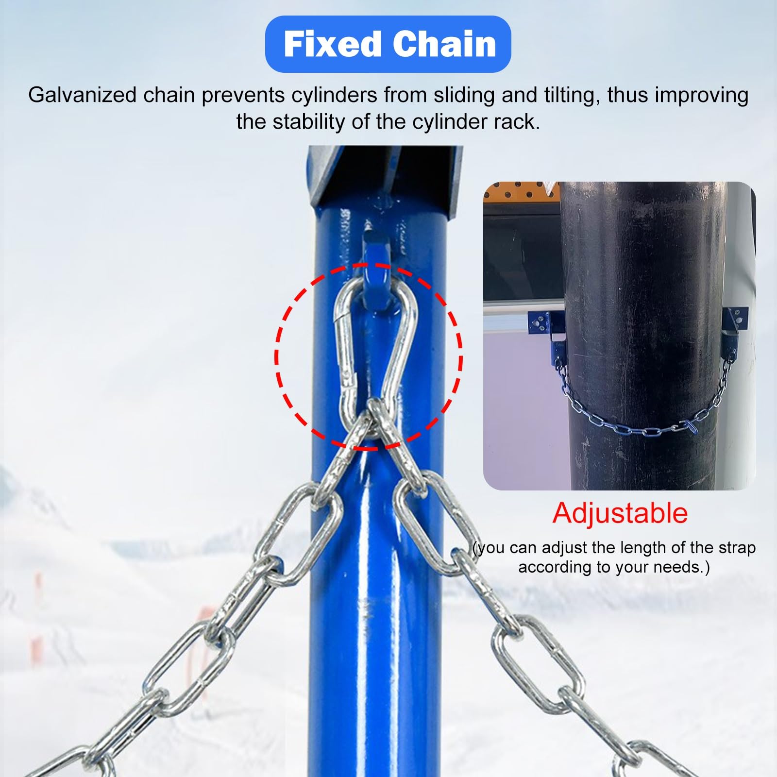 Soporte para Bombonas de Gas Soporte De Pared Para Cilindro De Gas, Soporte/rejilla Para Tanque De Acero De 35 65 95 CM Para Botellas Pequeñas De Propano Y Oxígeno Fijo, Soporte Para Cilindro Con Cade