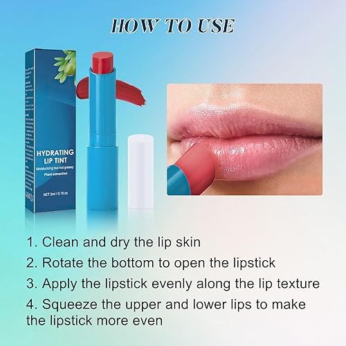 Miniatura 4 de Tinte de labios hidratante, tinte hidratante de fuerza transparente, tinte labial hidratante Eelhoe, bálsamo labial tintado hidratante, no pegajoso