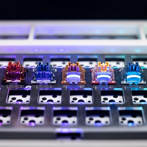 Miniatura 8 de GK GAMAKAY Pegasus - Interruptor de teclado táctil silencioso con difusor LED para teclado mecánico retroiluminado, interruptores prelubricados de 5