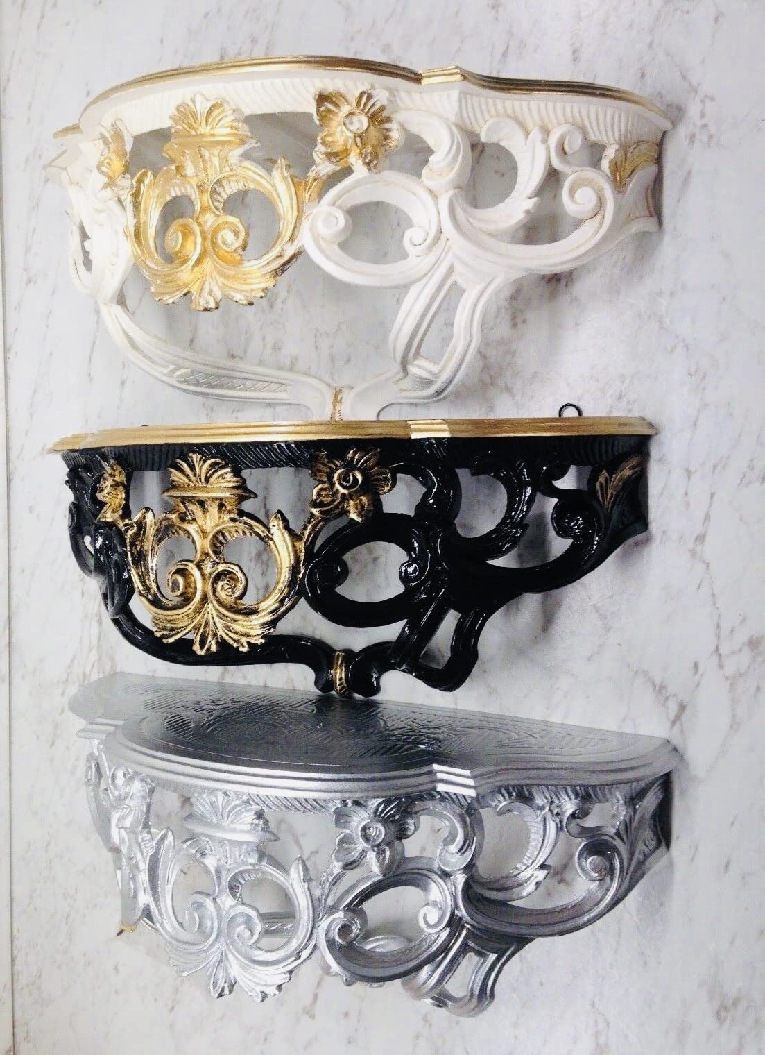 Biscottini Étagère Baroque 12x17x13 cm | Étagère Murale Antique