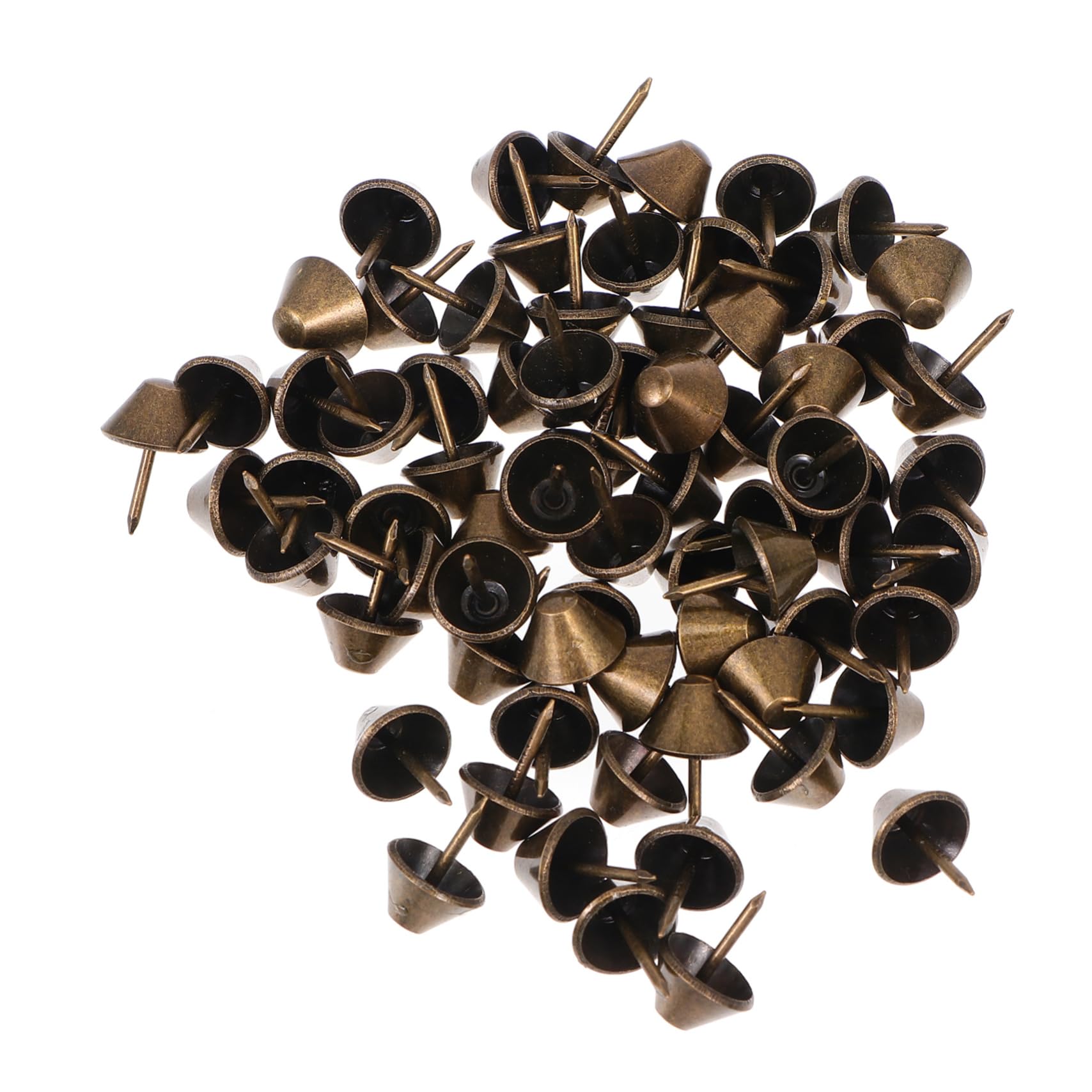 Unomor 100pcs Iron Decorative Push Pins Vintage Sofa Upholstery Tacks Rustic Home Decor Nails for Furniture Wall Decor