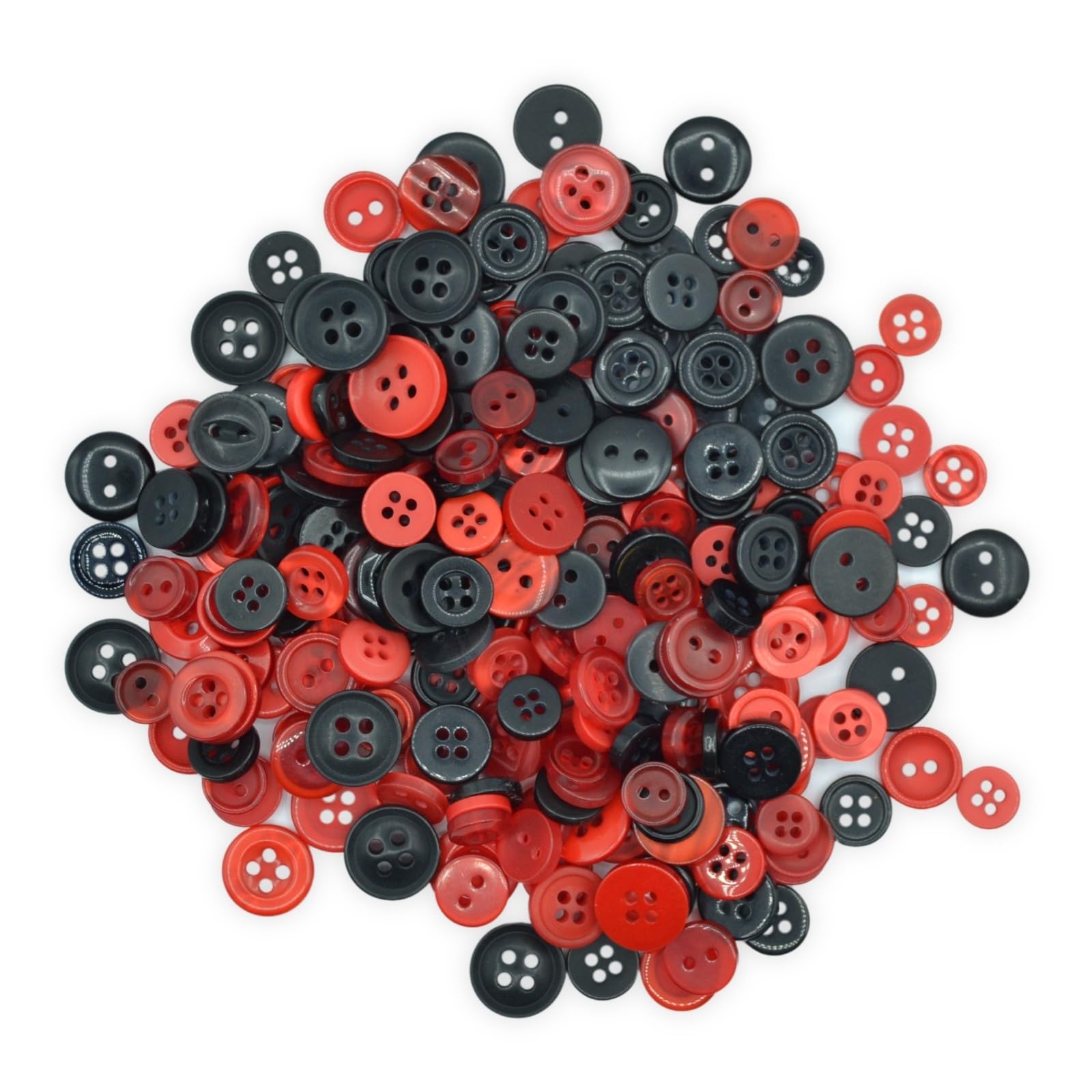 celloexpress Red & Black Tiny Buttons - Mixed Colours Small Sizes Mini Crafts Sewing Card Embellishments (Pack of 500g) — image 1