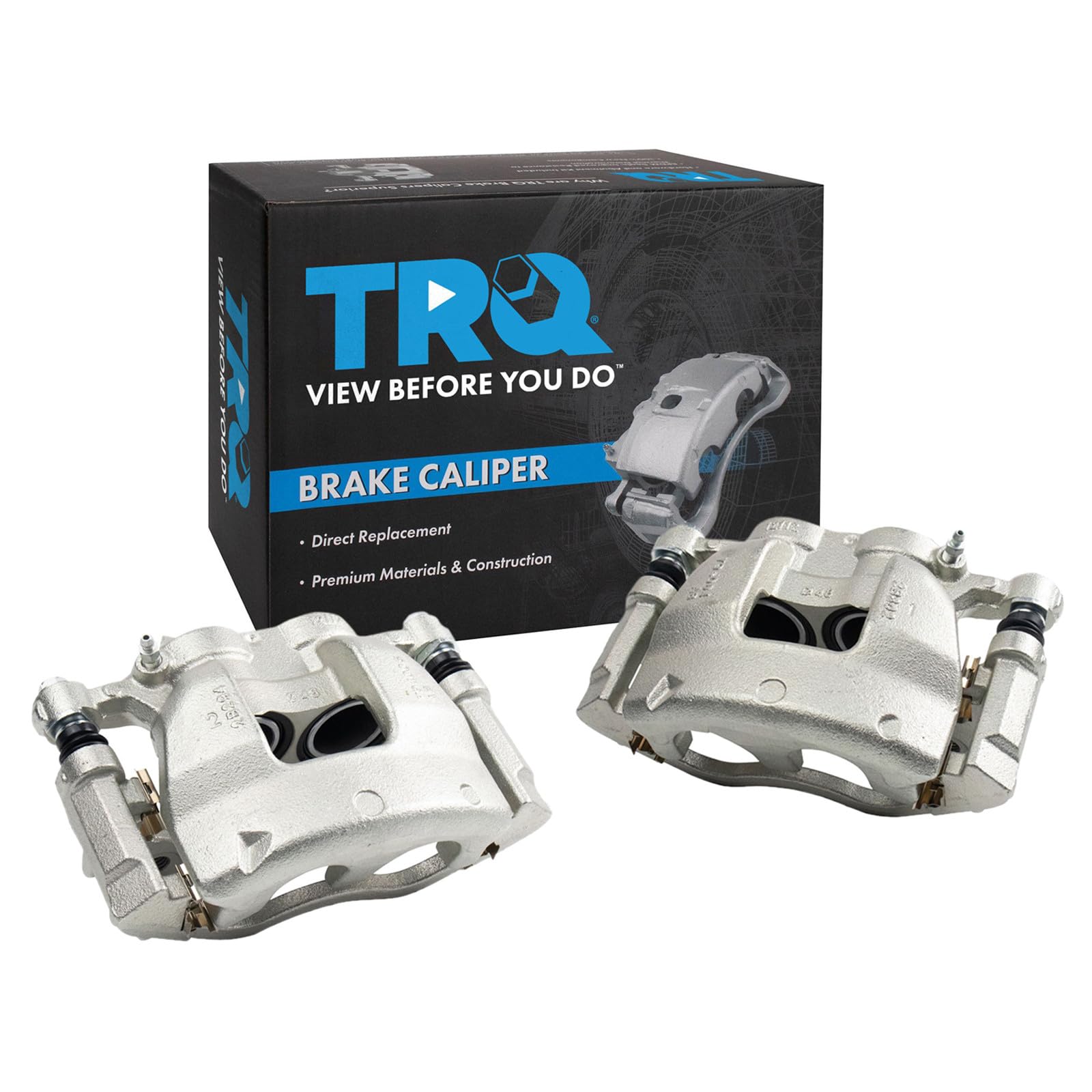 TRQ Front Driver and Passenger Side Brake Caliper Set Caliper Brackets